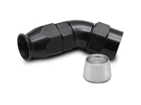Vibrant Performance 45 Degree High Flow Hose End Fitting for PTFE Lined Hose, -8AN 28408