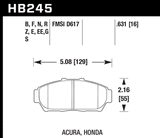 Hawk 94-01 Acura Integra (excl Type R) DTC-60 Race Front Brake Pads HB245G.631