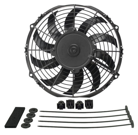 Derale Performance High Output 12" Electric Fan with Black Steel Shroud Kit 16918