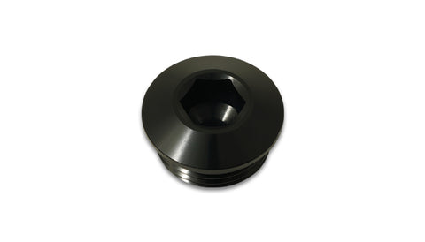 Vibrant Aluminum -10AN ORB Slimline Port Plug w/ O-Ring - Anodized Black