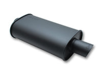 Vibrant Performance STREETPOWER FLAT BLACK Oval Muffler; Inlet I.D. 3.00" (76.2mm) Tip O.D. 3.00" (76.2mm) 1147