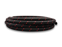 Vibrant Performance 2ft Roll of Black Red Nylon Braided Flex Hose; AN Size: -8; Hose ID: 0.44"; 11958R