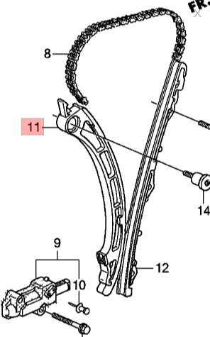 Honda K24Z7 Timing / Camshaft Chain Arm 14520-RAH-H01