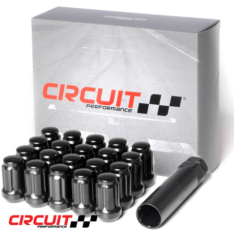 Circuit Performance Forged Steel Spline Drive Lug Nut for Aftermarket Wheels: 12×1.5 Black