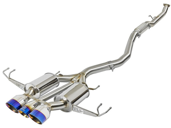 aFe Takeda 3in 304 SS Cat-Back Exhaust w/ Blue Flame Tips 2017+