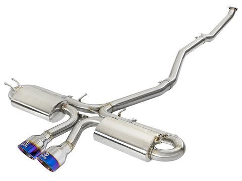 aFe Takeda 3in 304 SS Cat-Back Exhaust System w/ Blue Tips 2017 Honda Civic Si I4 1.5L Coupe