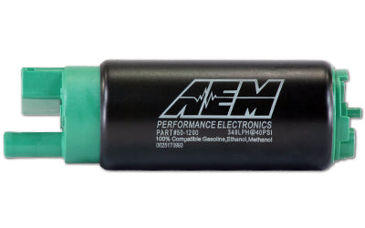 AEM 340lph E85-Compatible High Flow In-Tank Fuel Pump (65mm, Offset Inlet)