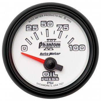 Auto Meter 2-1/16" OIL PRESSURE, 0-100 PSI, AIR-CORE, PHANTOM II #7527