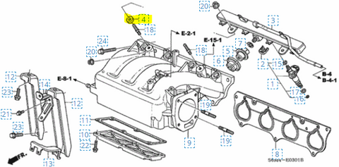 Honda Acura K Series Fuel Pipe Insulator (Fuel Rail Spacer) 16638-PNA-000