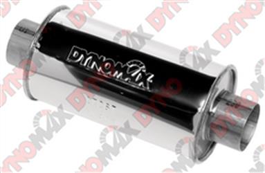 Dynomax 17267 Exhaust Muffler; Ultra Flo; 6 Inch Diameter Round Stainless Steel Case; 3 Inch Center Inlet; 3 Inch Center Outlet; 12 Inch Case Length/ 16 Inch Overall Length