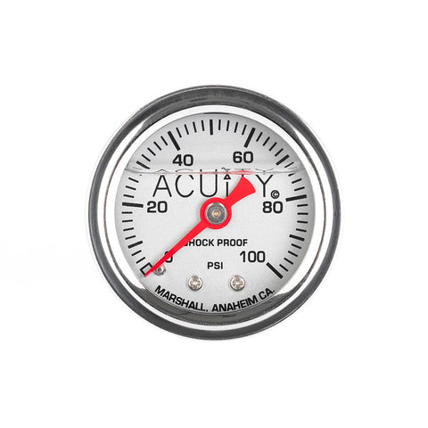 ACUiTY Instrument 100 PSI Fuel Pressure Gauge in Polished Stainless Finish