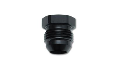 Vibrant Performance 10442 Pipe Plug Fitting; Fabrication Components; -6AN Thread Size; Anodized; Black Aluminum; Single