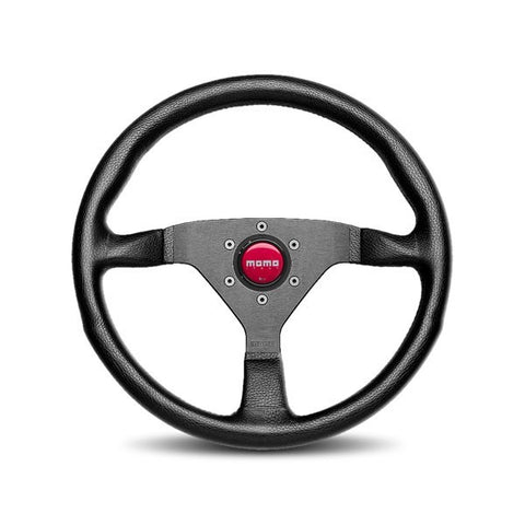 MOMO Monte Carlo 350MM Black Leather Red Stitch Steering Wheel MCL35BK3B