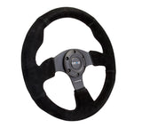 NRG INNOVATIONS Race Style Steering Wheel Black Suede w/ Black Stitch
