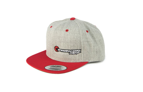 SpeedFactory Racing Heather Grey/Red Snapback Hat