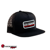 SpeedFactory Racing Finish Line Patch Snap Back Trucker Hat - Black