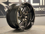 VMS Racing Wheels Typhoon 15x8 4x100 / 4x114.3 +20 Offset Black Milling VWTY001